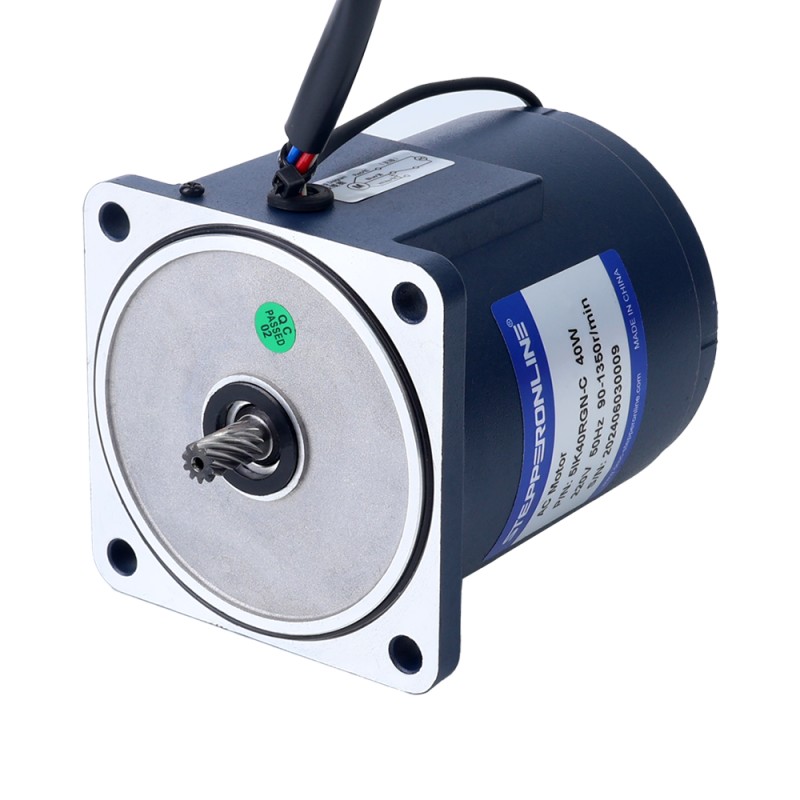 40W 220VAC 50Hz 4,5-67,5RPM 4,29Nm(607,51oz.in) Flens 90mm Spur-versnellingsbak Eenfasige AC-motor met variabele snelheid - 5IK40RGN-C/5GN20K | StepperOnline
