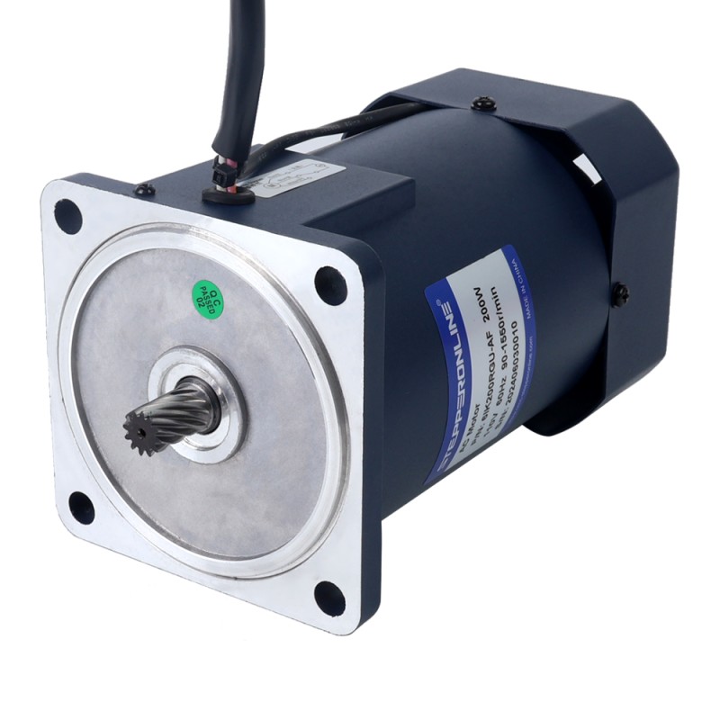 200W 110VAC 60Hz 0,9-15,5RPM 60,00Nm(8496,6oz.in) Flens 104mm Haakse versnellingsbak Eenfasige AC-motor met variabele snelheid - 6IK200RGU-AF/6GU100RT | StepperOnline