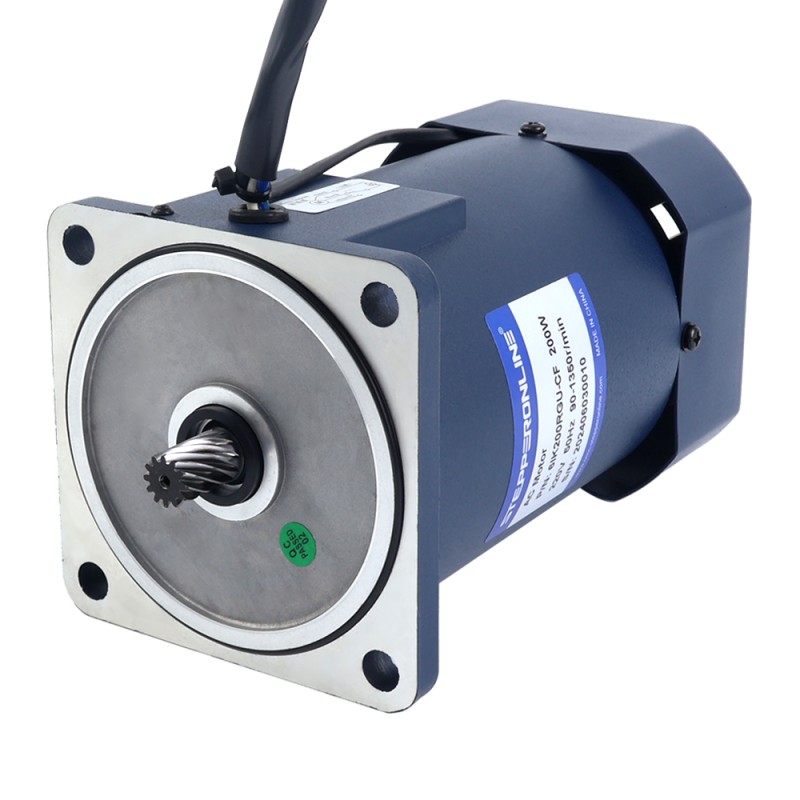 200W 220VAC 50Hz 0,9-13,5RPM 60,00Nm(8496,6oz.in) Flens 104mm Haakse versnellingsbak Eenfasige AC-motor met variabele snelheid - 6IK200RGU-CF/6GU100RT | StepperOnline