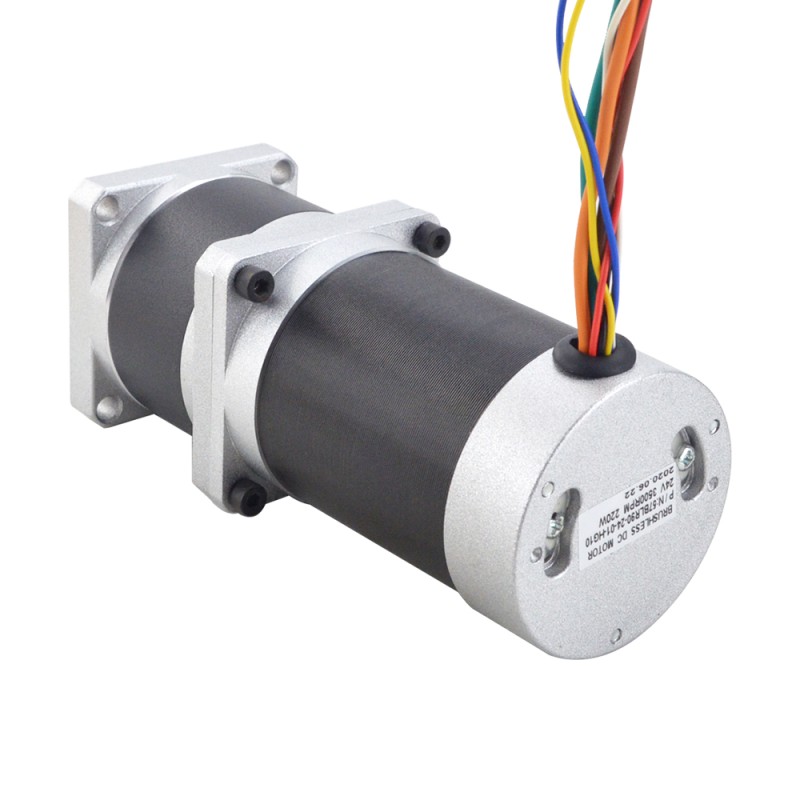 24V 220W 350RPM Geared Brushless DC Motor 5.10Nm (722.22oz.in) 10:1 Hoge Precisie Versnellingsbak