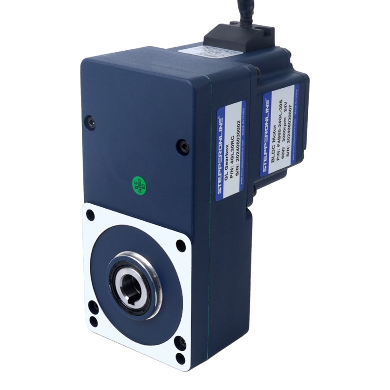 24V 60W 100RPM 4,20Nm(594,77oz.in) 30:1 borstelloze gelijkstroommotor met tandwielkast en parallelle holle as versnellingsbak - F4B60-24GL-30S/4GL30RC | StepperOnline UK
