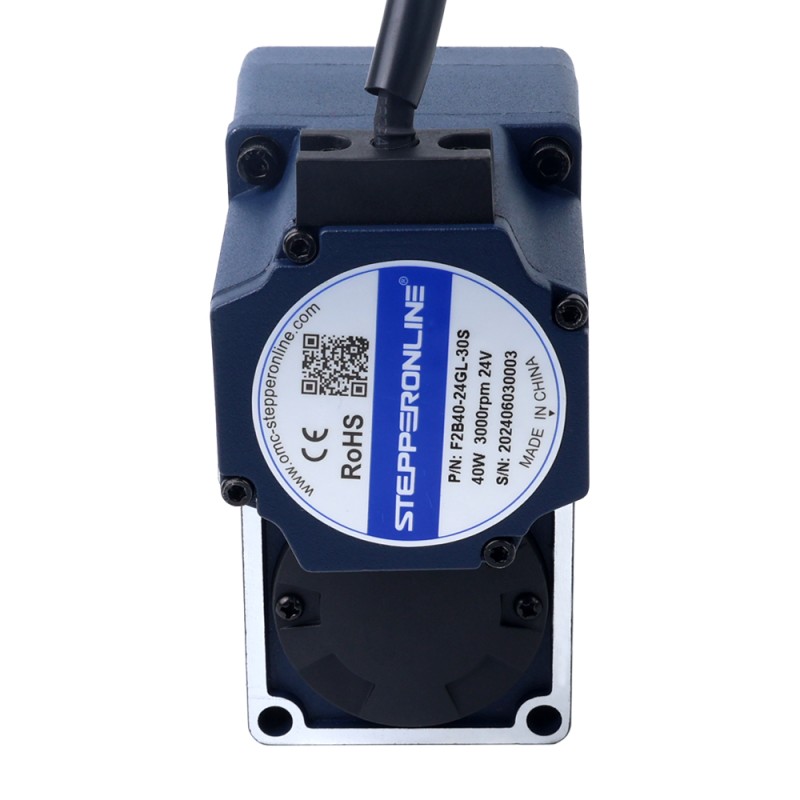 24V 40W 100RPM 2,80Nm(396,51oz.in) 30:1 borstelloze gelijkstroommotor met tandwielkast en parallelle holle as versnellingsbak - F2B40-24GL-30S/2GL30RC | StepperOnline UK