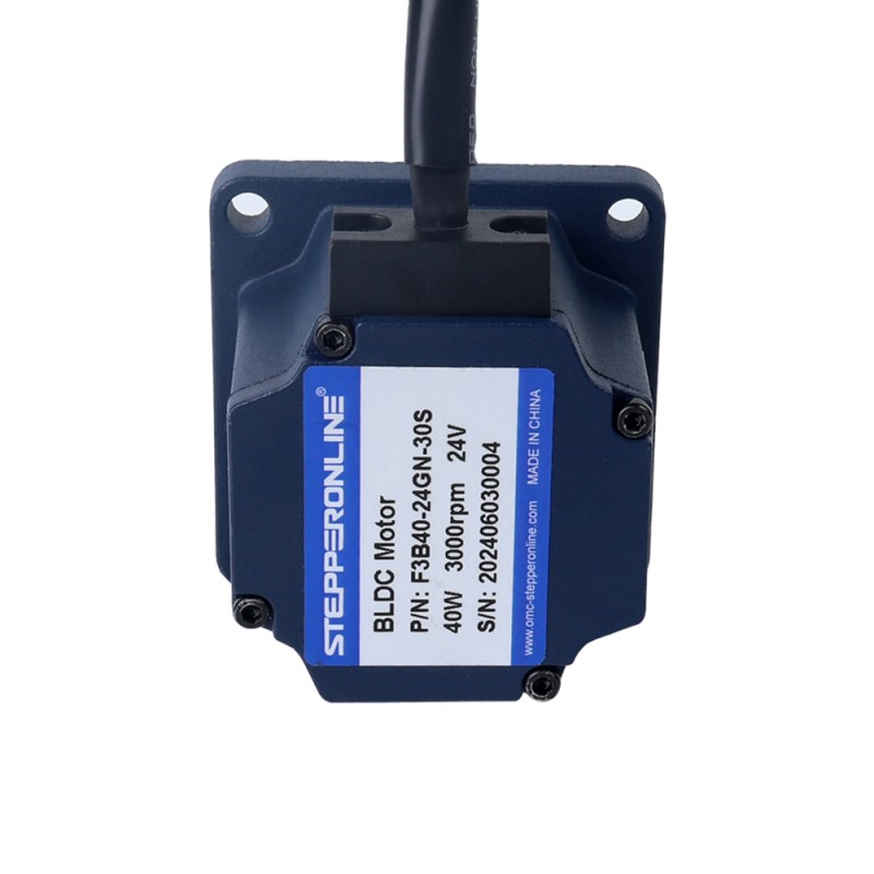 24V 40W 15RPM Borstelloze gelijkstroommotor met versnellingsbak 5,00Nm(708,06oz.in) 200:1 Spur Versnellingsbak - F3B40-24GN-30S/3GN200K | StepperOnline