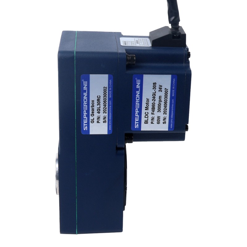 24V 60W 100RPM 4,20Nm(594,77oz.in) 30:1 borstelloze gelijkstroommotor met tandwielkast en parallelle holle as versnellingsbak - F4B60-24GL-30S/4GL30RC | StepperOnline UK