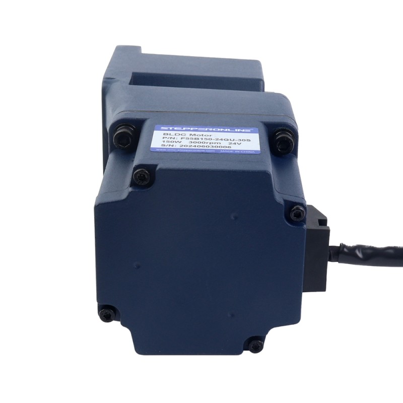 24V 150W 150RPM BLDC-motor met tandwieloverbrenging 6,66Nm(943,00oz.in) 20:1 Haakse versnellingsbak - F55B150-24GU-30S/5GU20RC | StepperOnline