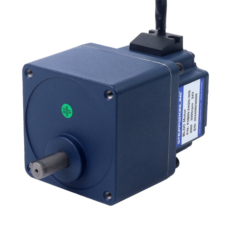 24V 84W 350RPM Geared Brushless DC Motor 1.89Nm (267.65oz.in) 10:1 Hoge Precisie Tandwielkast 48V 60W 30RPM Borstelloze gelijkstroommotor met versnellingsbak 10,00Nm(1416,12oz.in) 100:1 Spur Versnellingsbak - F5B60-48GN-30S/5GN100K | StepperOnline