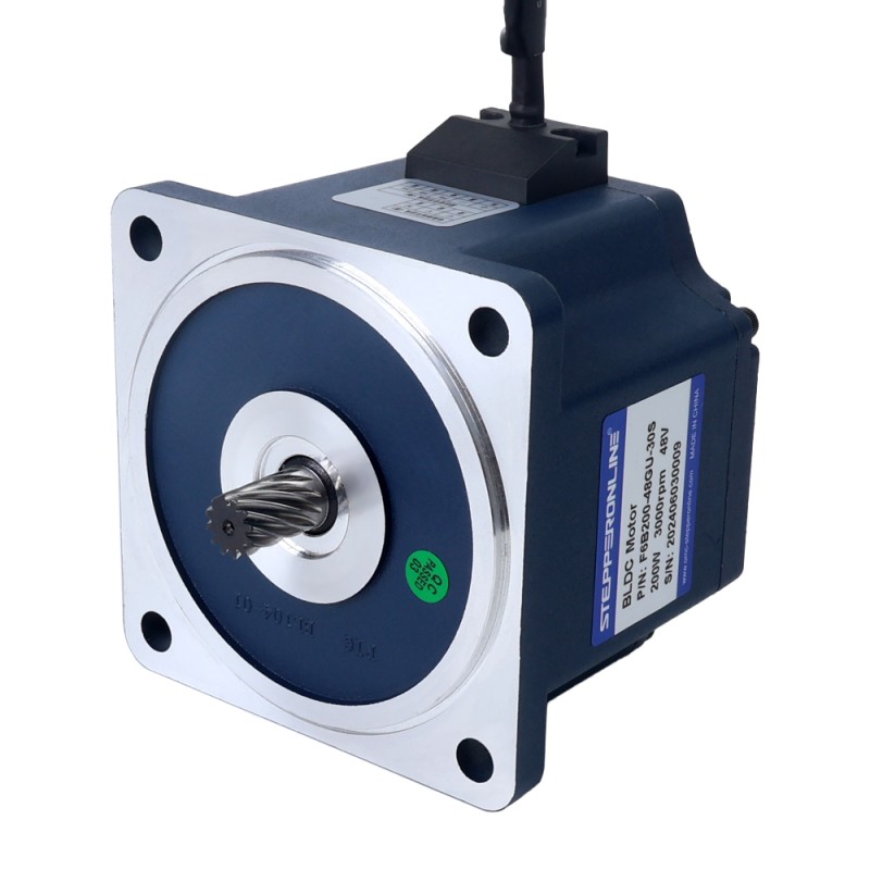 48V 200W 150RPM Borstelloze gelijkstroommotor met versnellingsbak 8,40Nm(1189,54oz.in) 20:1 Spur Versnellingsbak - F6B200-48GU-30S/6GU20K | StepperOnline