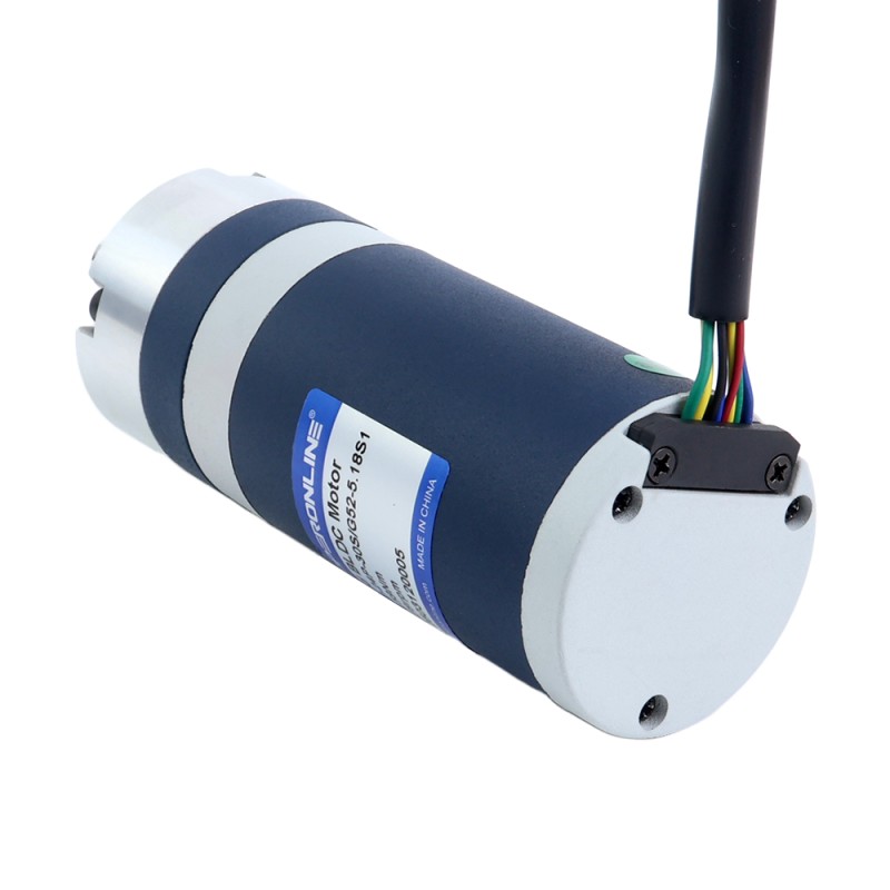 24V 60W 579RPM Tandwielborsteloze DC-motor 0,90Nm(127,45oz.in) 5,18:1 Planetair reductiemechanisme - M52B60-24P-30S/G52-5.18S1 | StepperOnline