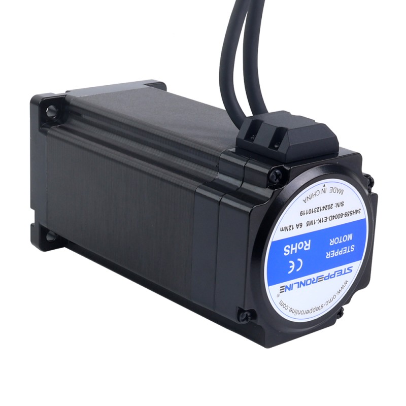 S-serie Nema 34 gesloten lus stappenmotor 12,00Nm(1699,34oz.in) Encoder 1000PPR(4000CPR) - 34HS59-6004D-E1K-1M5 | StepperOnline