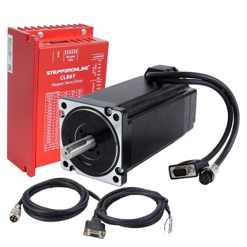 YS Serie 1-as Closed Loop Stappenmotor Kit 12,0Nm (1699,34oz.in) Nema 34 Motor met 2,0m Kabels & Driver