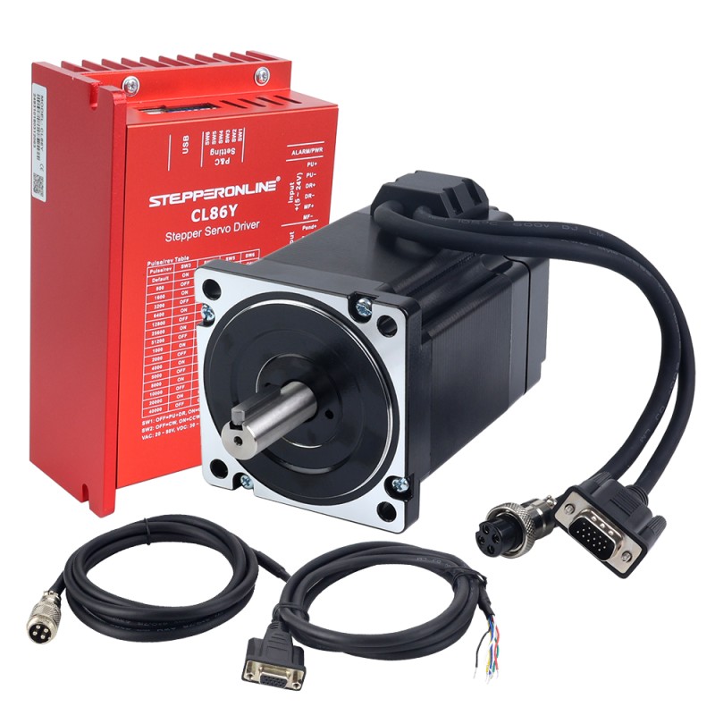 YS Serie 1-as Gesloten Lus Stepper Kit 6,50Nm (920,48oz.in) Nema 34 Motor met 2,0m Kabels & Driver - 1-CL86Y-S65 | StepperOnline