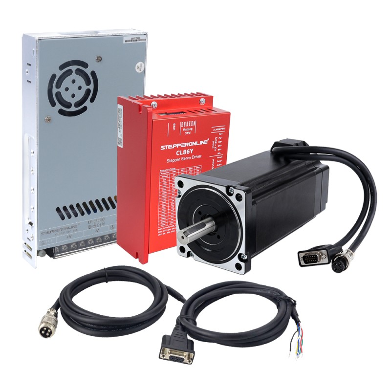 YS Series 1 As 12,00Nm(1699,34oz.in) Nema 34 Closed Loop Stappenmotor Kit met Voeding - 1-CLYS120 | StepperOnline