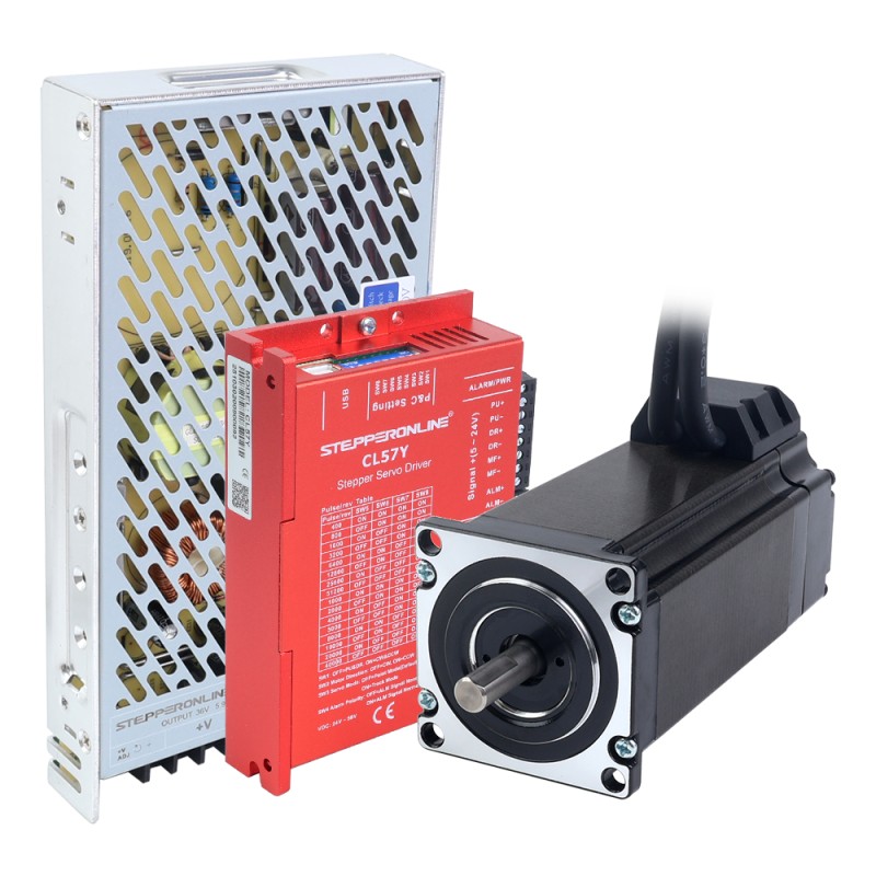 YS Serie 1-as Gesloten Lus Stepper Kit 3,00Nm (424,83oz.in) Nema 23 Motor met 1,5m Kabels & Voeding - 1-CLYS30-1M5 | StepperOnline