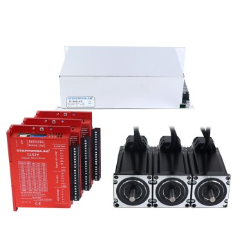 YS Serie 3-assige Closed Loop Stappenmotor Kit 3,00Nm (424,83oz.in) Nema 23 Motor met 1,5m Kabels & Voeding