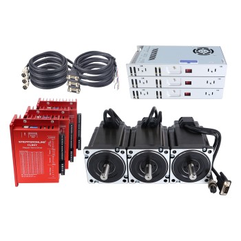 YS-serie 3-assige 9,00Nm(1274,5oz.in) Nema 34 Closed Loop Stappenmotor Kit met Voeding