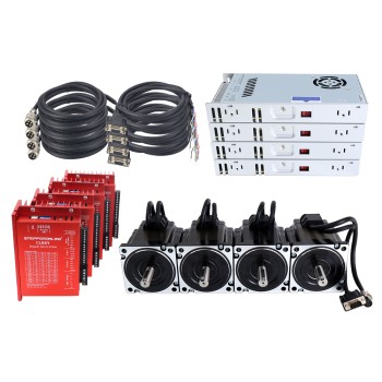 YS-serie 4-assige 4,30Nm(608,93oz.in) Nema 34 Closed Loop Stappenmotor Kit met Voeding