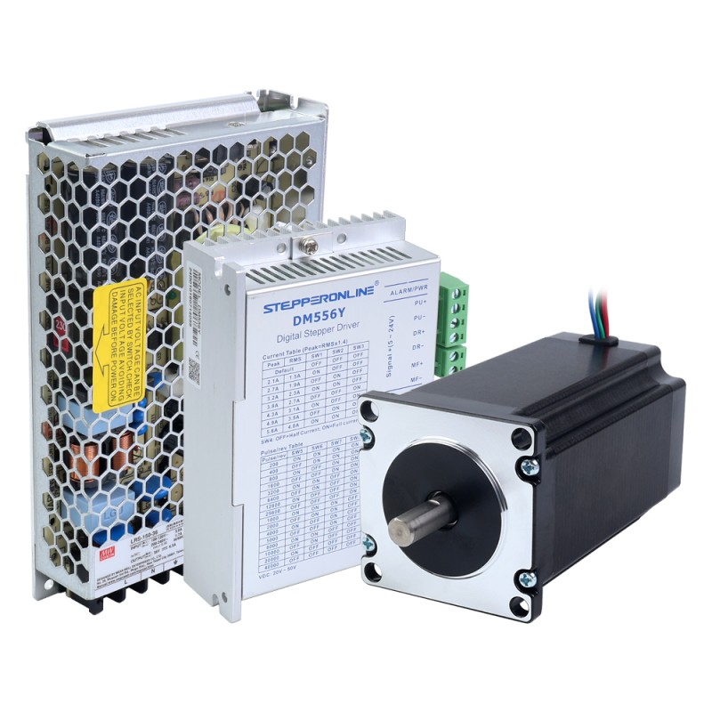 YS Serie 1-as Stepper Kit 3,00Nm (424,83oz.in) Nema 23 Stepper Motor & Driver & 36V Voeding - 1-DM556Y-S30 | StepperOnline