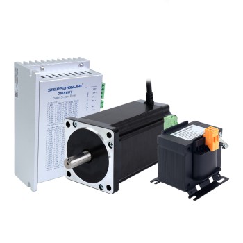 YS-serie 1-assige stappenmotor CNC-kit 12,0Nm(1699,34oz.in) Nema 34 stappenmotor & driver & AC-transformator