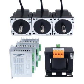 YS-serie 3-assige stappenmotor CNC-kit 4,8Nm(679,74oz.in) Nema 34 stappenmotor & driver & AC-transformator