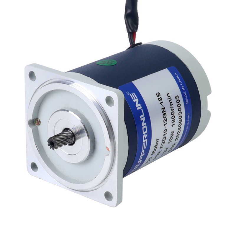 Geborsteld 12V 10W 0,86Nm(121,79oz.in) 90RPM met 20:1 tandwielkast DC-reductiemotor - F2D10-12GN-18S/2GN20K | StepperOnline