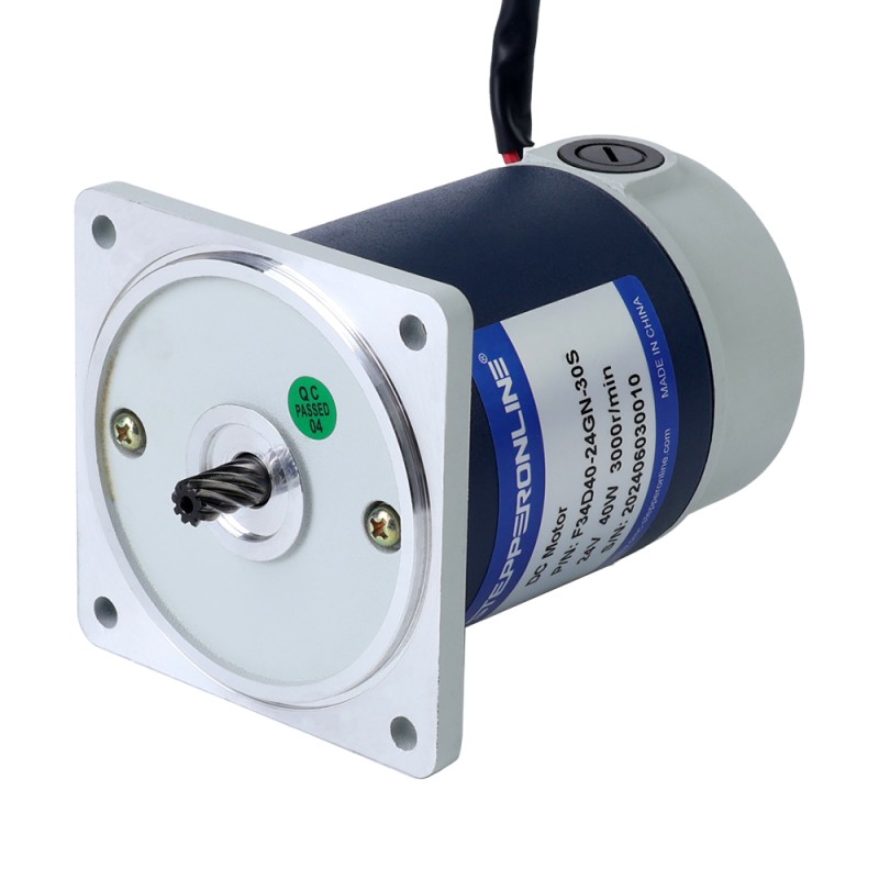Geborsteld 24V 40W 1,28Nm(181,26oz.in) 150RPM met 20:1 tandwielkast DC-reductiemotor - F34D40-24GN-30S/4GN20K | StepperOnline