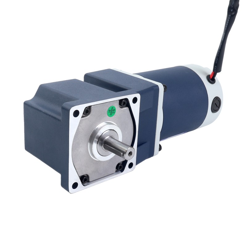 Geborsteld 12V 60W 6,74Nm(954,46oz.in) 60RPM met 30:1 haakse versnellingsbak DC-reductiemotor - F4D60-12GN-18S/4GN30RT | StepperOnline