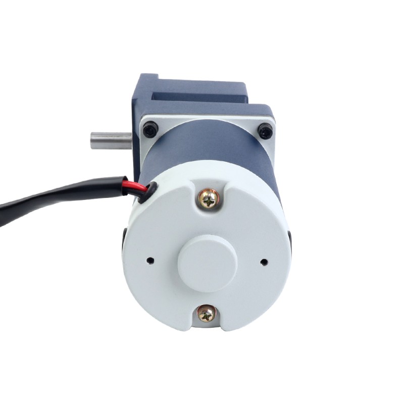 Geborsteld 12V 60W 6,74Nm(954,46oz.in) 60RPM met 30:1 haakse versnellingsbak DC-reductiemotor - F4D60-12GN-18S/4GN30RT | StepperOnline