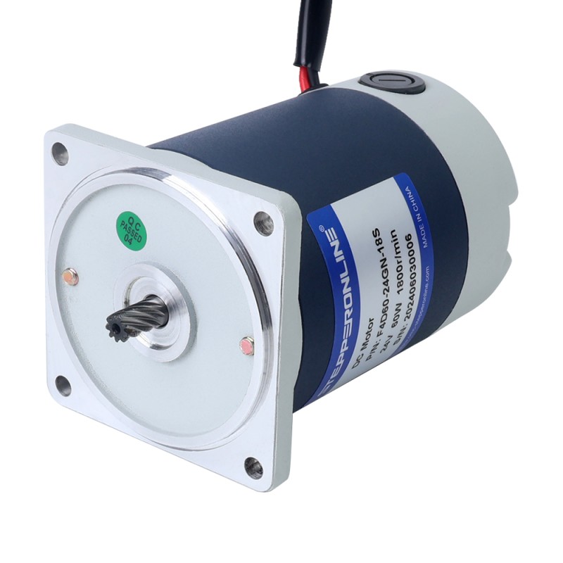 Geborsteld 24V 60W 8,00Nm(1132,89oz.in) 36RPM met 50:1 tandwielkast DC-reductiemotor - F4D60-24GN-18S/4GN50K | StepperOnline