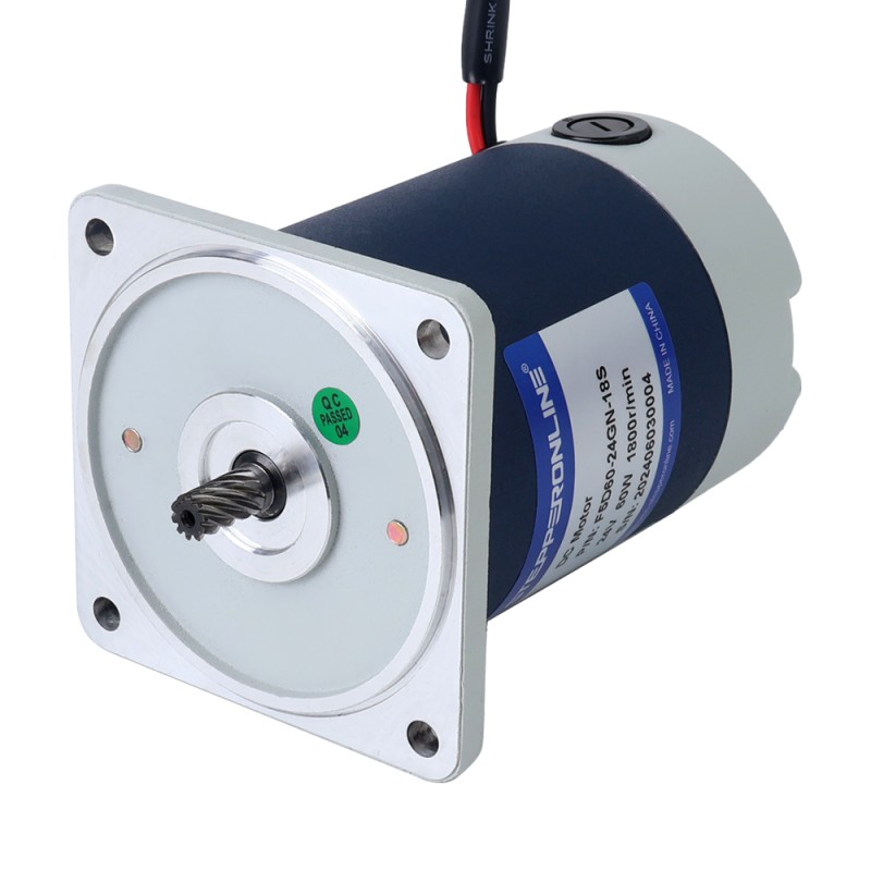 Geborsteld 24V 60W 1,29Nm(182,68oz.in) 360RPM met 5:1 tandwielkast DC-reductiemotor - F5D60-24GN-18S/5GN5K | StepperOnline