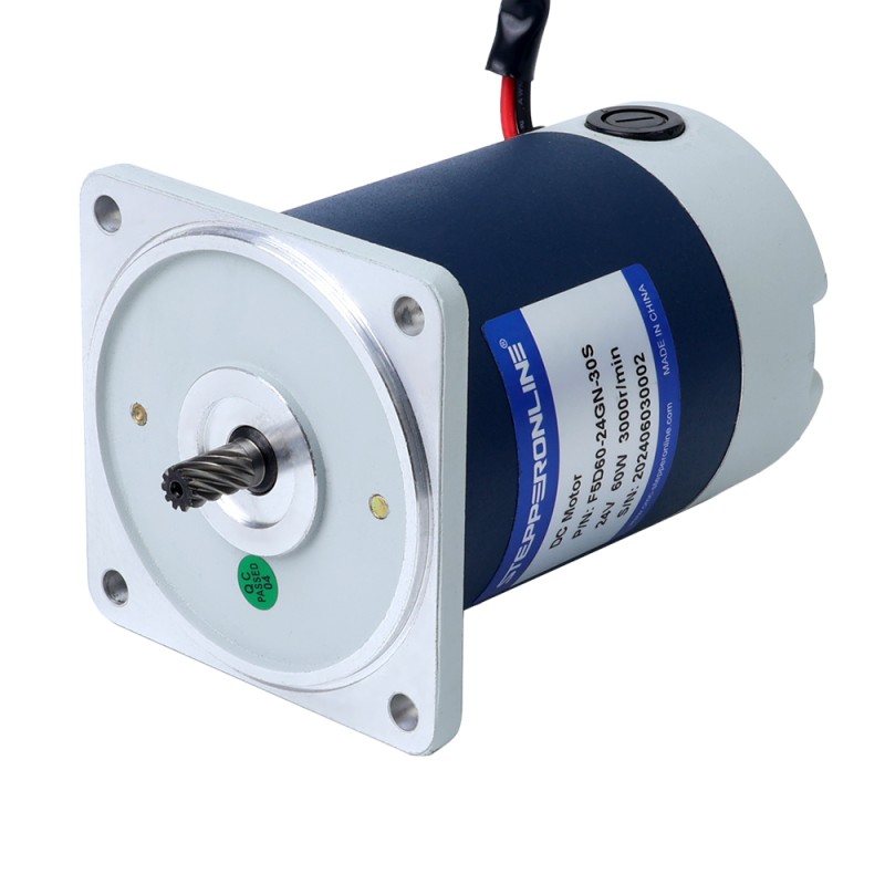 Geborsteld 24V 60W 2,32Nm(328,54oz.in) 200RPM met 15:1 tandwielkast DC-reductiemotor - F5D60-24GN-30S/5GN15K | StepperOnline