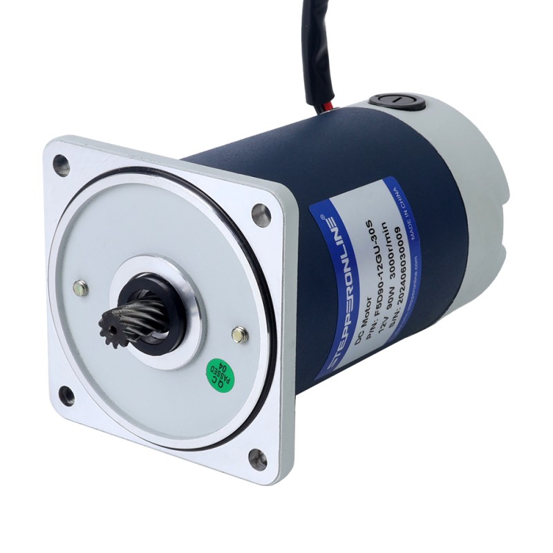 Geborsteld 12V 90W 16,89Nm(2391,82oz.in) 30RPM met 100:1 tandwielkast DC-reductiemotor - F5D90-12GU-30S/5GU100KB | StepperOnline