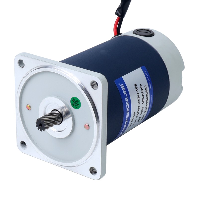 Geborsteld 24V 90W 20,00Nm(2832,23oz.in) 9RPM met 200:1 tandwielkast DC-reductiemotor - F5D90-24GU-18S/5GU200KB | StepperOnline