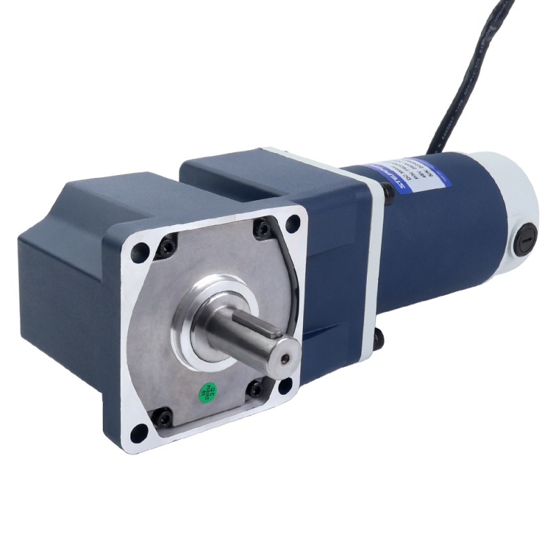 Geborsteld 24V 250W 5,62Nm(795,86oz.in) 300RPM met 10:1 haakse versnellingsbak DC-reductiemotor - F6D250-24GU-30S/6GU10RT | StepperOnline