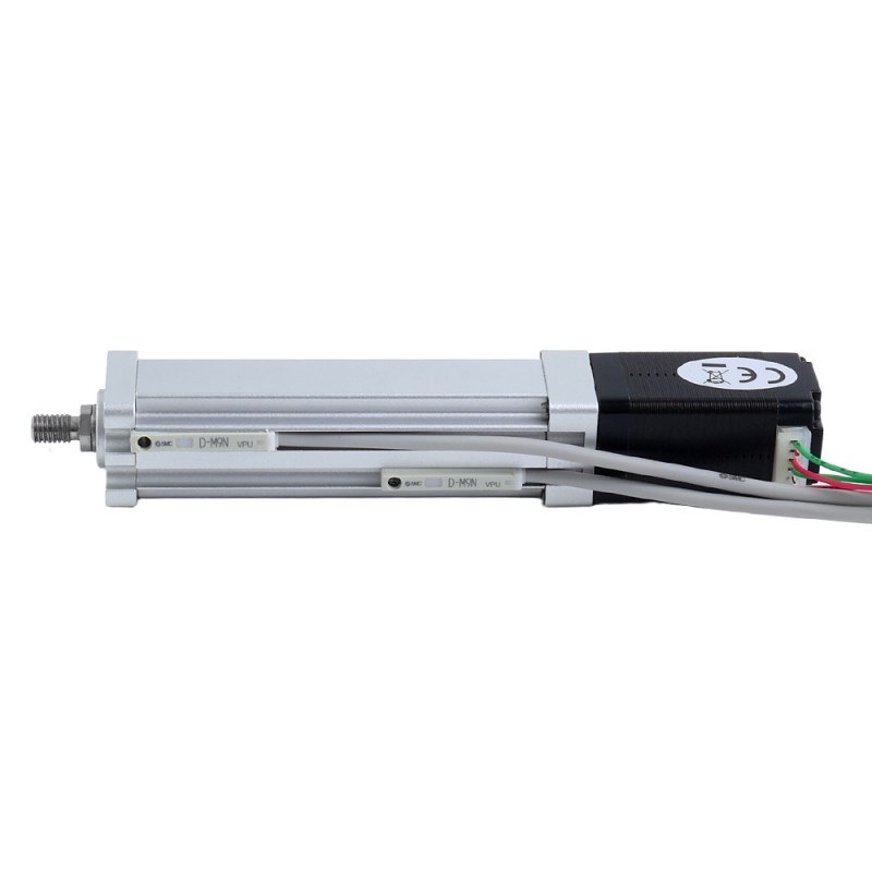 Nema 8 Kogelomloopspindel Elektrische Cilinder 0,5A Slag 40mm 0,02Nm(2,83oz.in) Lead 1mm(0,03937) met Eindschakelaar - LCB8S15BSS05-40D | StepperOnline