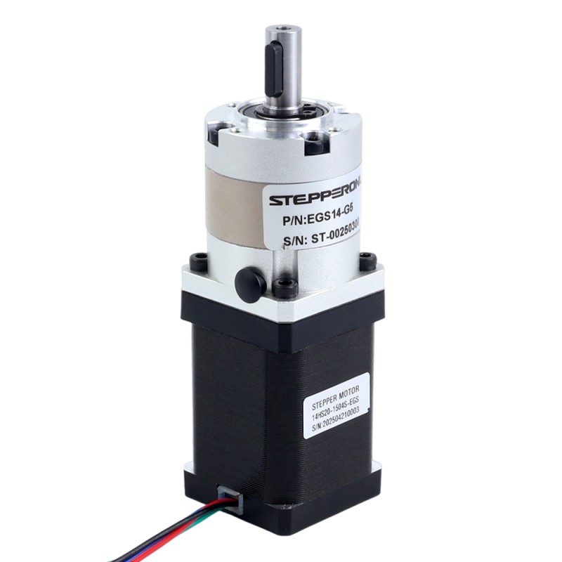 Nema 14 Stappenmotor bipolair L=52mm w/ met planetaire versnellingsbak EG-serie overbrengingsverhouding 5:1 - 14HS20-1504S-EGS5 | StepperOnline