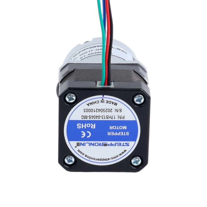 Nema 17 Stappenmotor bipolair L=34mm w/ met planetaire versnellingsbak MG-serie overbrengingsverhouding 10:1 - 17HS13-0404S-MG10 | StepperOnline