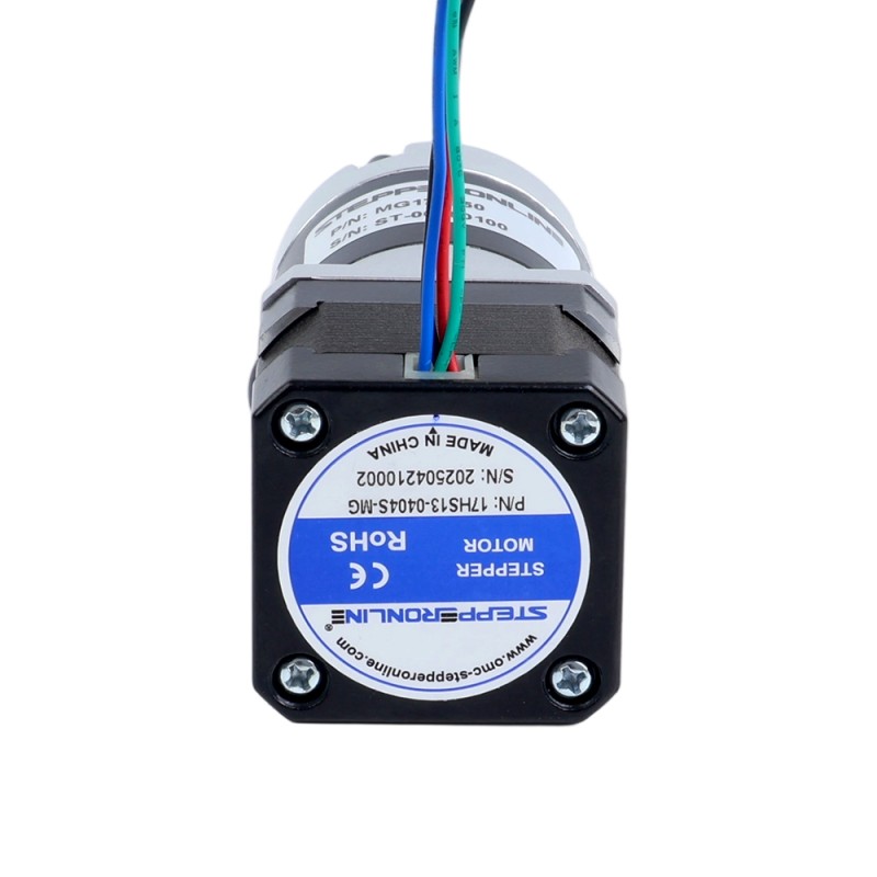 Nema 17 Stappenmotor bipolair L=34mm w/ met planetaire versnellingsbak MG-serie overbrengingsverhouding 20:1 - 17HS13-0404S-MG20 | StepperOnline