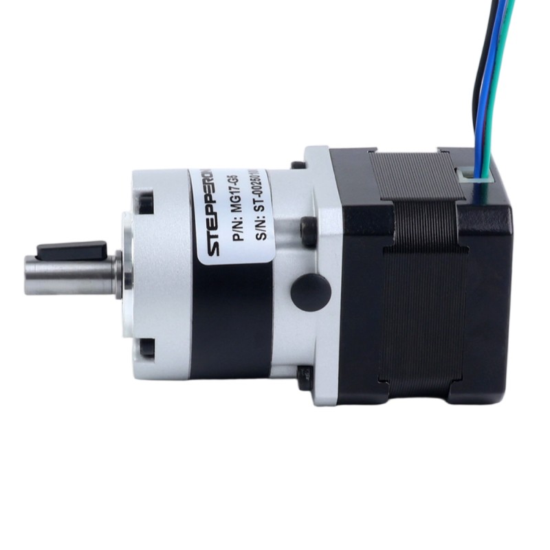 Nema 17 Stappenmotor bipolair L=34mm w/ met planetaire versnellingsbak MG-serie overbrengingsverhouding 5:1 - 17HS13-0404S-MG5 | StepperOnline