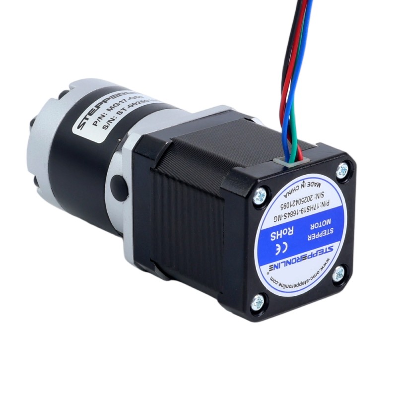 Nema 17 Stappenmotor bipolair L=48mm w/ met planetaire versnellingsbak MG-serie overbrengingsverhouding 100:1 - 17HS19-1684S-MG100 | StepperOnline