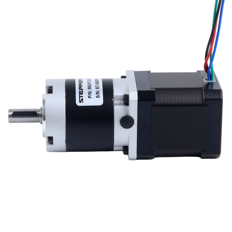 Nema 17 Stappenmotor bipolair L=48mm w/ met planetaire versnellingsbak MG-serie overbrengingsverhouding 50:1 - 17HS19-1684S-MG50 | StepperOnline