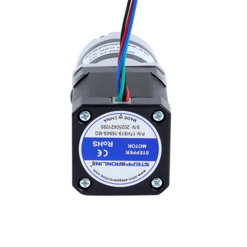 Nema 17 Stappenmotor bipolair L=48mm w/ met planetaire versnellingsbak MG-serie overbrengingsverhouding 50:1 - 17HS19-1684S-MG50 | StepperOnline