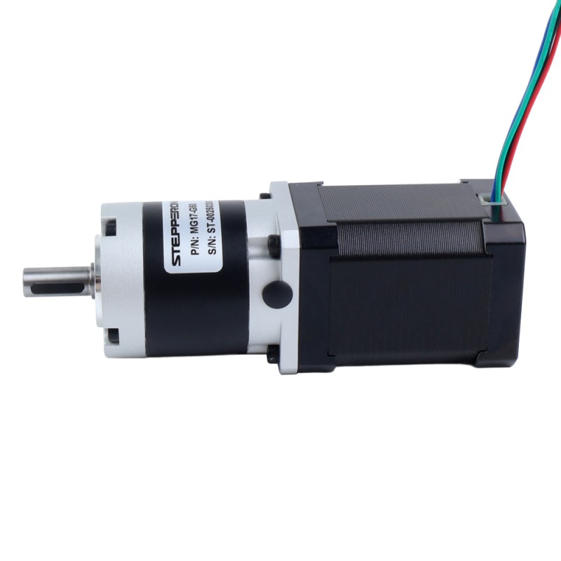 Nema 17 Stappenmotor bipolair L=60mm w/ met planetaire versnellingsbak MG-serie overbrengingsverhouding 50 - 17HS24-2104S-MG50 | StepperOnline