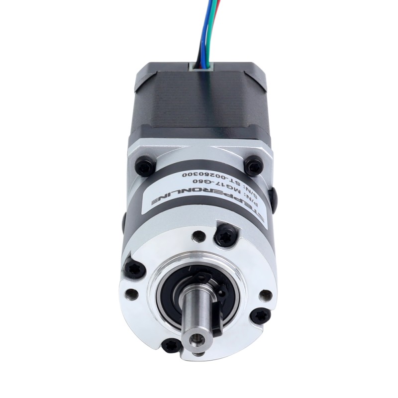Nema 17 Stappenmotor bipolair L=60mm w/ met planetaire versnellingsbak MG-serie overbrengingsverhouding 50 - 17HS24-2104S-MG50 | StepperOnline