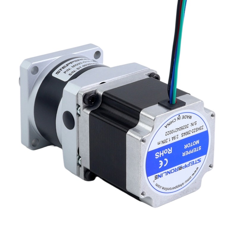 Nema 23 Stappenmotor bipolair L=54.5mm w/ met planetaire versnellingsbak MG-serie overbrengingsverhouding 5:1 - 23HS22-2904S-MG5 | StepperOnline