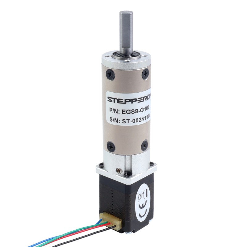 Nema 8 stappenmotor bipolair L=28mm met planetaire versnellingsbak EG-serie overbrengingsverhouding 100:1 - 8HS11-0204S-EGS100 | StepperOnline