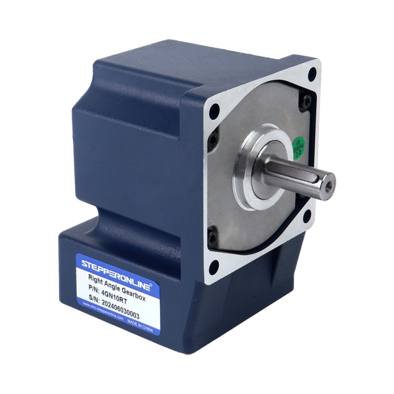 Geborsteld 12V 60W 1,35Nm(191,18oz.in) 300RPM met 10:1 haakse versnellingsbak DC-reductiemotor - F4D60-12GN-30S/4GN10RT | StepperOnline