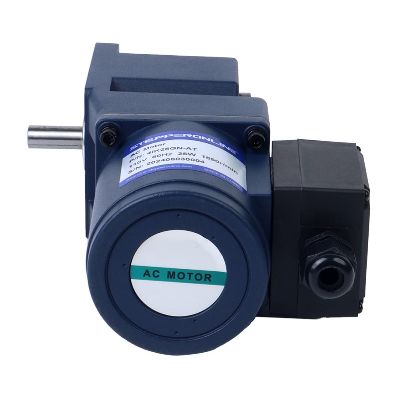 Drie fase 220VAC/380VAC 25W 50/60Hz Flens 80mm Overbrengingsverhouding 20:1 AC-inductiemotor met haakse versnellingsbak