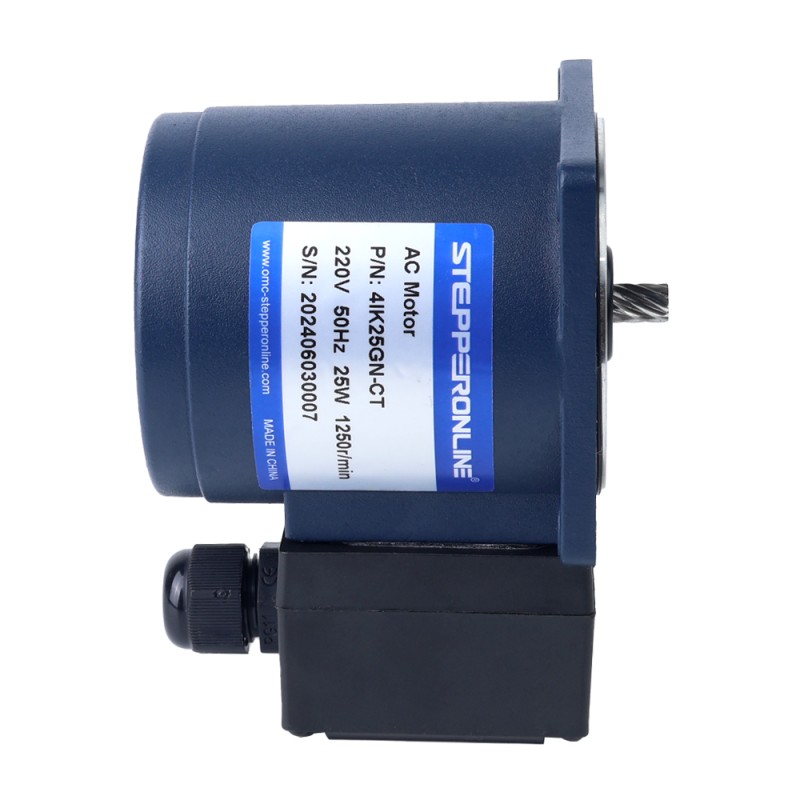 Eenfasig 220VAC 25W 50Hz Flens 80mm Overbrengingsverhouding 15:1 AC-inductiemotor met haakse versnellingsbak