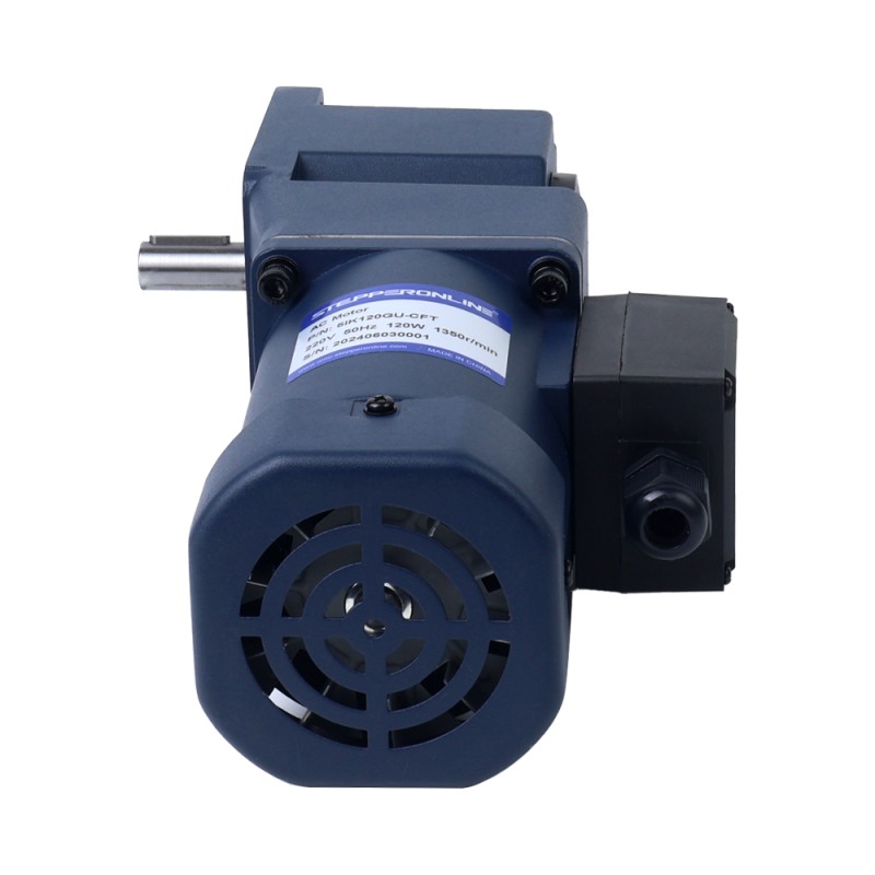 120W 220VAC 50Hz 13,5RPM 40,00Nm(5664,47oz.in) Flens 90mm Haakse versnellingsbak Spiebaan-as Eenfasige AC-inductiemotor - 5IK120GU-CFT/5GU100RT | StepperOnline