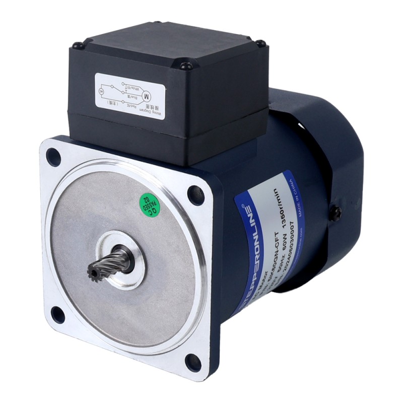 Eenfasig 220VAC 60W 50Hz Flens 90mm Overbrengingsverhouding 5:1 Spur-versnellingsbak AC-inductiemotor